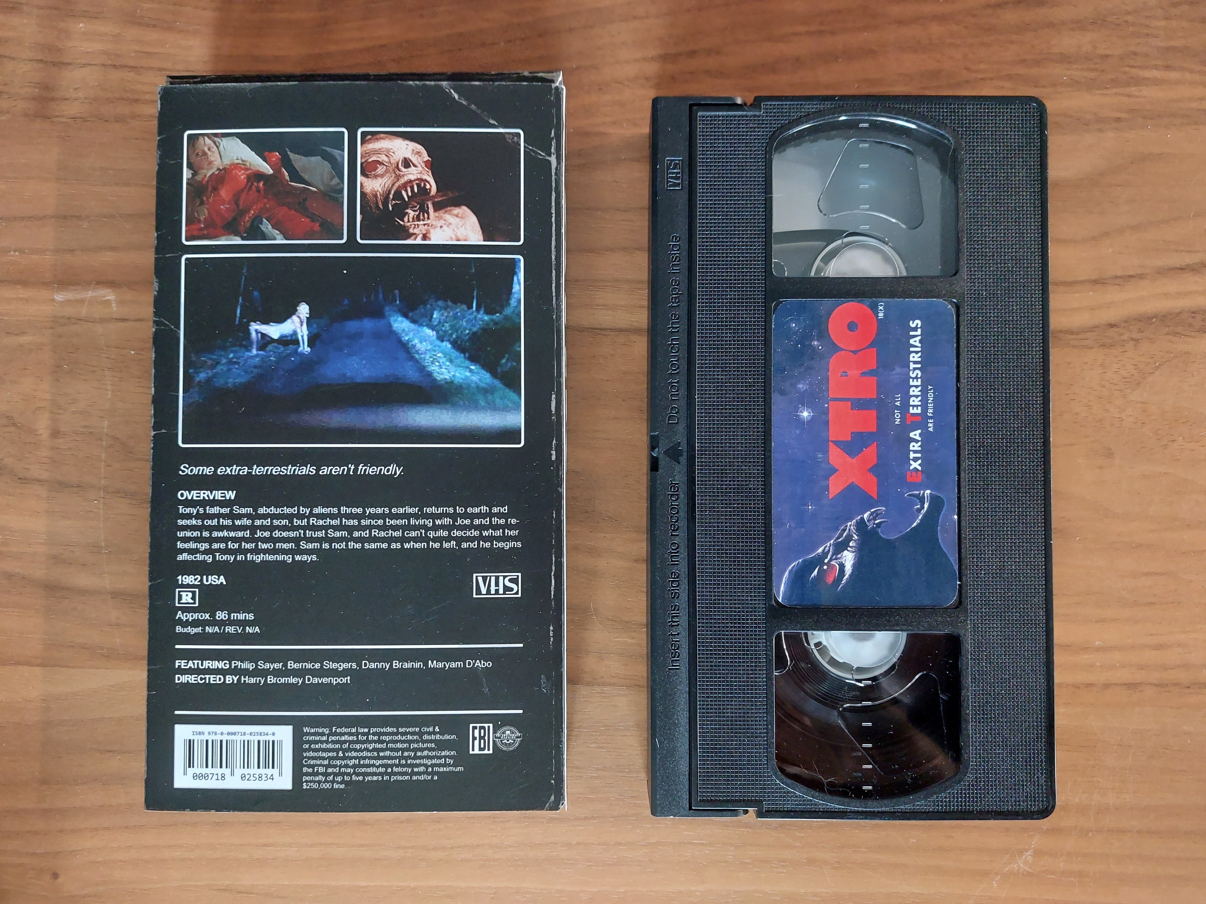 Xtro movie VHS cassette tape