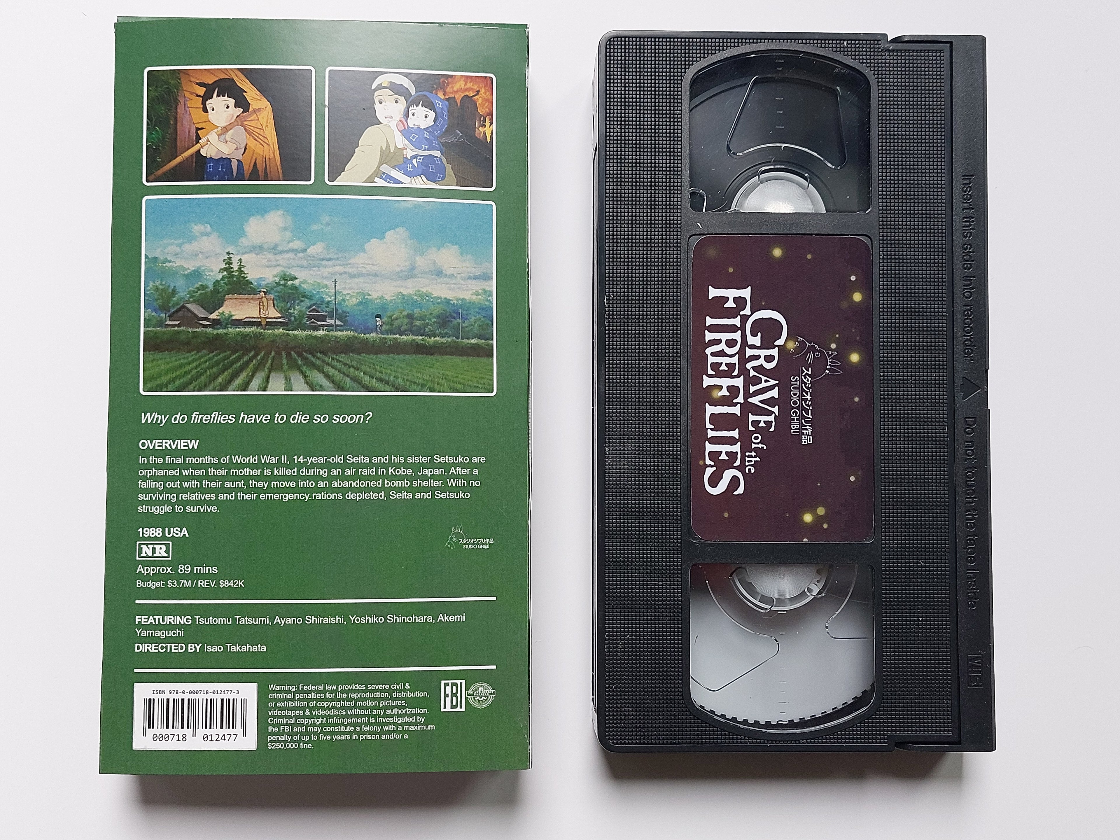 Studio Ghibli Grave of the Fireflies VHS cassette tape