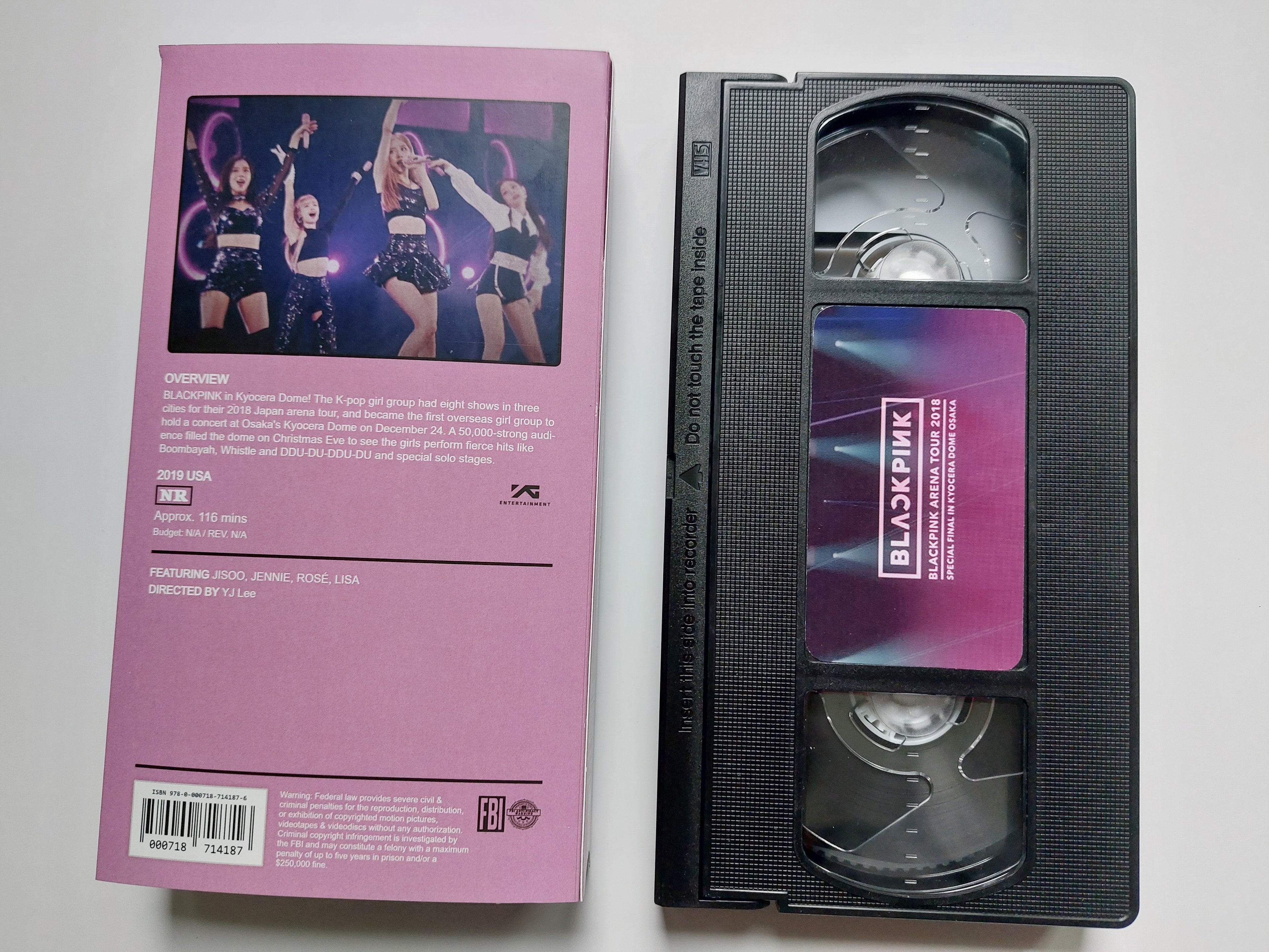 Black Pink VHS cassette tape