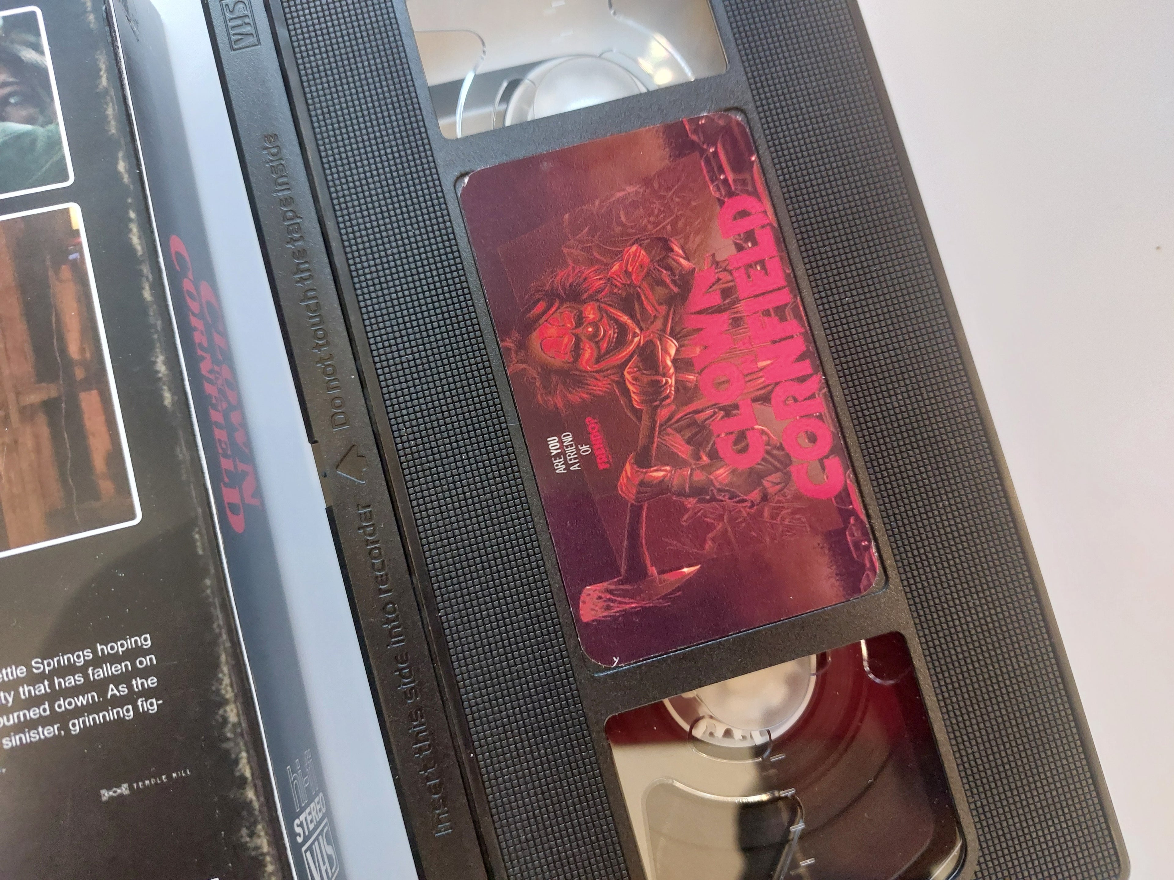 Clown in a Cornfield VHS cassette tape