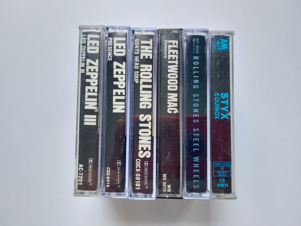 Rolling Stones Led Zeppelin Styx  Fleetwood Mac cassette tape