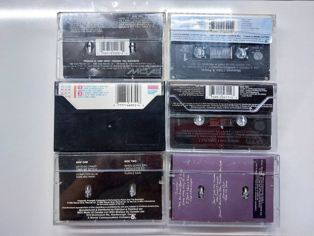 Madonna Pet Shop Boys U2 Phil Collins Prince cassette tape
