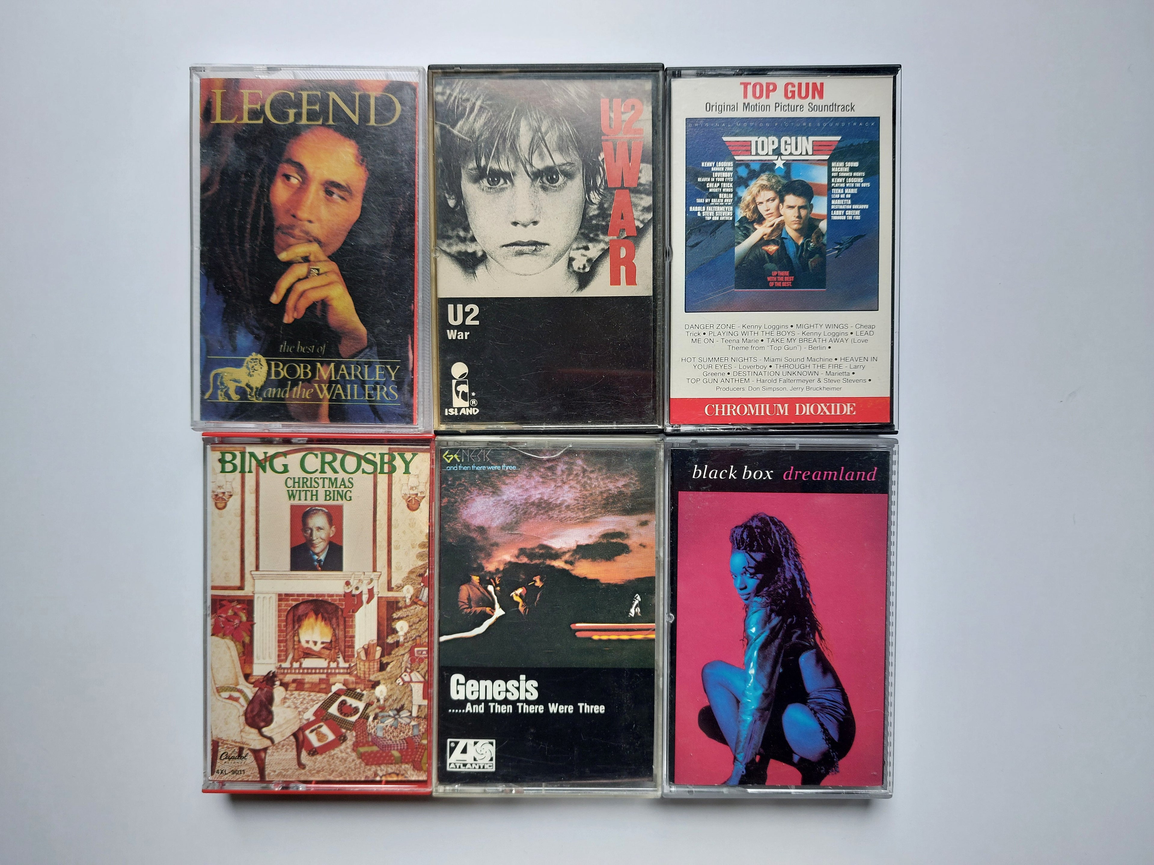 Bob Marley and the Wailers U2 Top Gun Bing Crosby  Genesis Black Box cassette tape