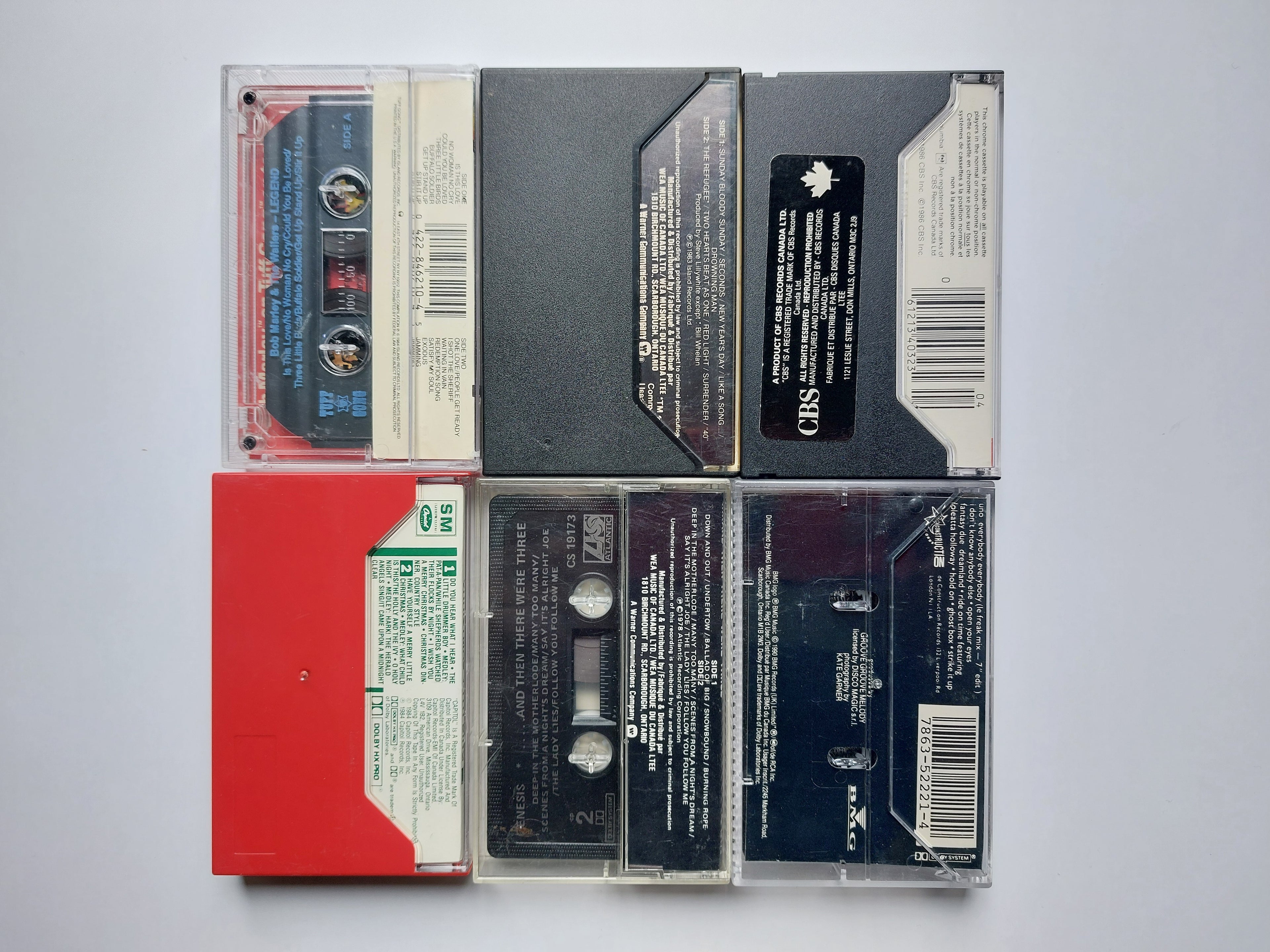 Bob Marley and the Wailers U2 Top Gun Bing Crosby  Genesis Black Box cassette tape