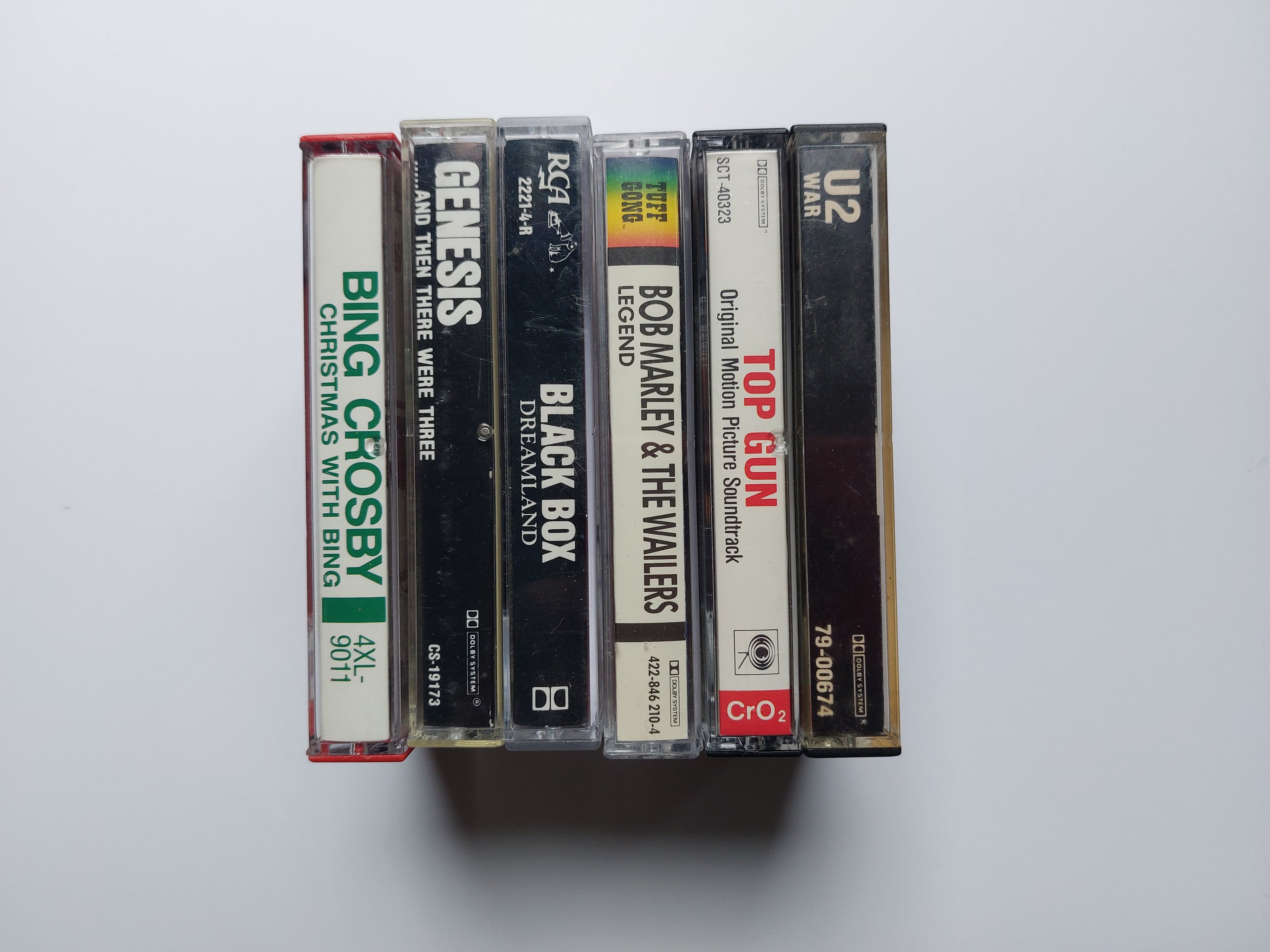 Bob Marley and the Wailers U2 Top Gun Bing Crosby  Genesis Black Box cassette tape